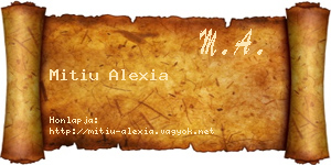 Mitiu Alexia névjegykártya